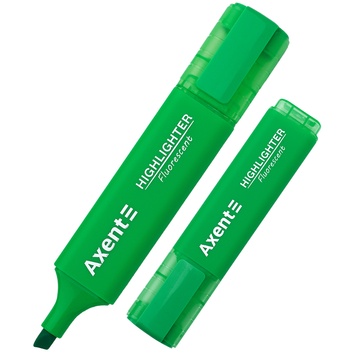 Маркер Axent Highlighter 2537-04-A, 1-5 мм, клиновидный, зеленый 2537-04-A фото