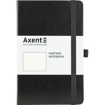 Книга записна Axent Partner 8307-01-A, A5-, 125x195 мм, 96 аркушів, нелінований, тверда обкладинка, чорна 8307-01-A фото