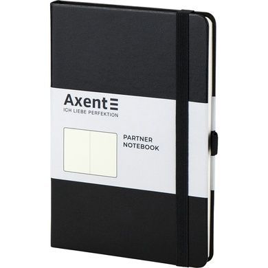 Книга записна Axent Partner 8307-01-A, A5-, 125x195 мм, 96 аркушів, нелінований, тверда обкладинка, чорна 8307-01-A фото