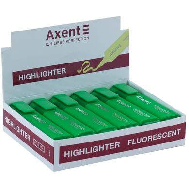 Маркер Axent Highlighter 2537-04-A, 1-5 мм, клиновидный, зеленый 2537-04-A фото