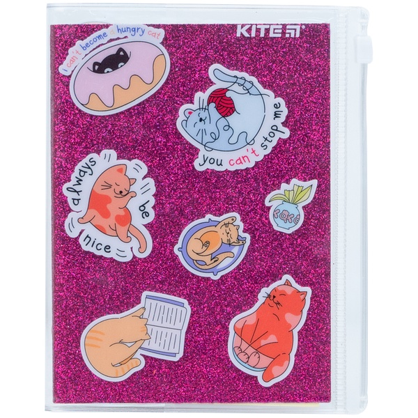 Блокнот Kite Pink cats K22-462-1, 80 листов, клетка, силиконовая обложка K22-462-1 фото