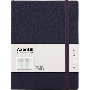 Книга записна Axent Partner Soft L, 8615-02-A, 190x250 мм, 96 аркушів, клітинка, гнучка обкладинка, синя 8615-02-A фото