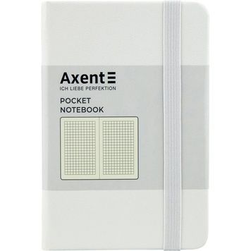 Книга записна Axent Partner 8301-21-A, A6-, 95x140 мм, 96 аркушів, клітинка, тверда обкладинка, біла 8301-21-A фото