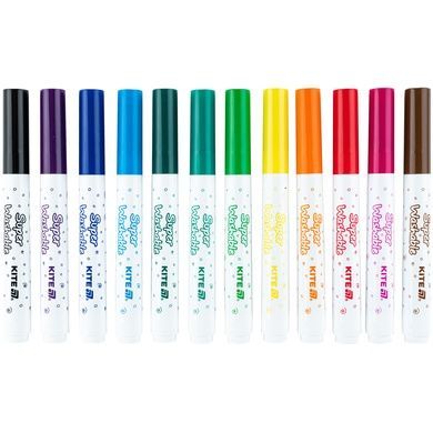 Фломастери Kite Creative Superwashable Jumbo K-1155, 12 кольорів K-1155 фото