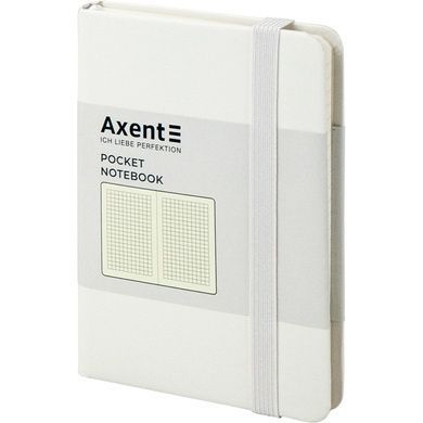 Книга записна Axent Partner 8301-21-A, A6-, 95x140 мм, 96 аркушів, клітинка, тверда обкладинка, біла 8301-21-A фото