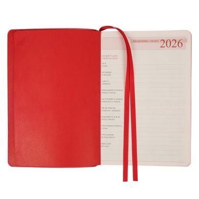 Щоденник-діловий записник А5 Leo Planner датований 2026 "Vitto", м'який, червоний, 368 сторінок (252643) 252643 фото