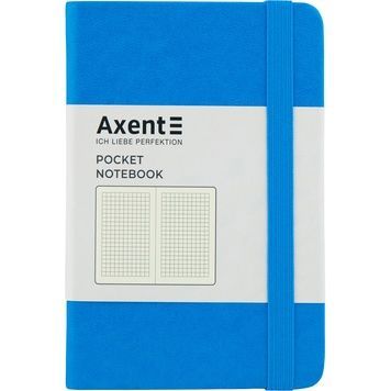 Книга записна Axent Partner 8301-07-A, A6-, 95x140 мм, 96 аркушів, клітинка, тверда обкладинка, блакитна 8301-07-A фото