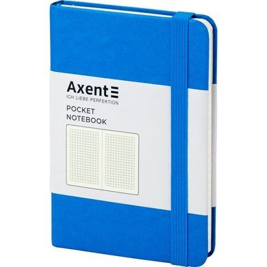 Книга записна Axent Partner 8301-07-A, A6-, 95x140 мм, 96 аркушів, клітинка, тверда обкладинка, блакитна 8301-07-A фото
