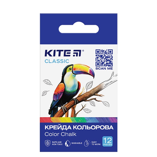 Мел цветной Kite Classic K-075, 12 штук K-075 фото