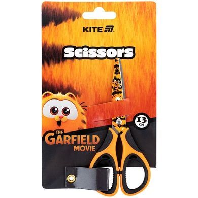 Ножиці дитячі з гумовими вставками і малюнком на лезі Kite Garfield GF25-148, 13 см GF25-148 фото Ножиці дитячі з гумовими вставками і малюнком на лезі Kite Garfield GF25-148, 13 см GF25-148 фото