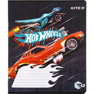 Тетрадь школьная Kite Hot Wheels HW22-232, 12 листов, клетка HW22-232 фото