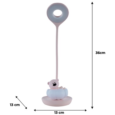 Настольная лампа LED с аккумулятором Cloudy Bear Kite K24-493-2-2, розовый K24-493-2-2 фото