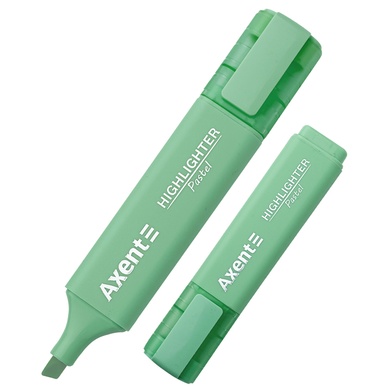 Маркер Axent Highlighter 2537-18-A, 1-5 мм, клиновидный, пастель мятный 2537-18-A фото