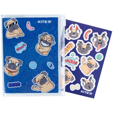 Блокнот Kite Blue dogs K22-462-4, 80 аркушів, клітинка, силіконова обкладинка K22-462-4 фото