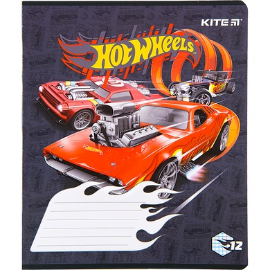 Тетрадь школьная Kite Hot Wheels HW22-232, 12 листов, клетка HW22-232 фото