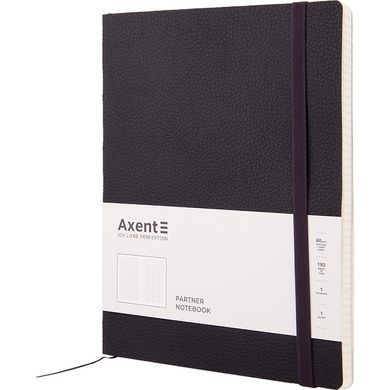 Книга записна Axent Partner Soft L, 8615-01-A, 190x250 мм, 96 аркушів, клітинка, гнучка обкладинка, чорна 8615-01-A фото