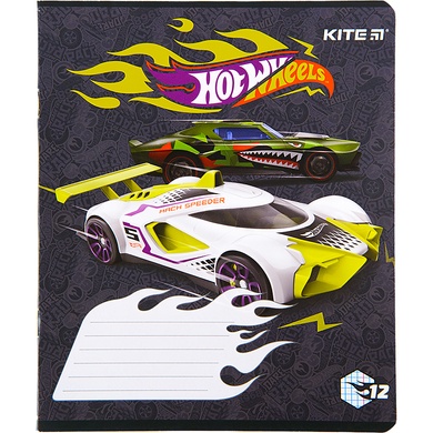 Зошит шкільний Kite Hot Wheels HW22-232, 12 аркушів, клітинка HW22-232 фото