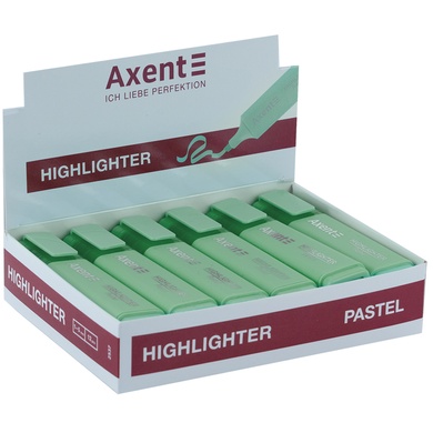 Маркер Axent Highlighter 2537-18-A, 1-5 мм, клиновидный, пастель мятный 2537-18-A фото