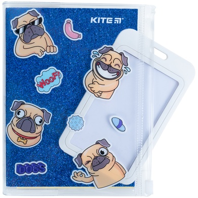 Блокнот Kite Blue dogs K22-462-4, 80 аркушів, клітинка, силіконова обкладинка K22-462-4 фото