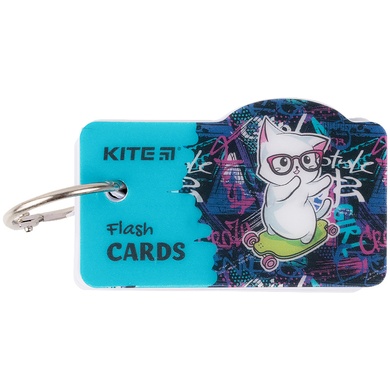 Картки для запису іноземних слів Kite Cat skate K21-358-2, 80 аркушів K21-358-2 фото
