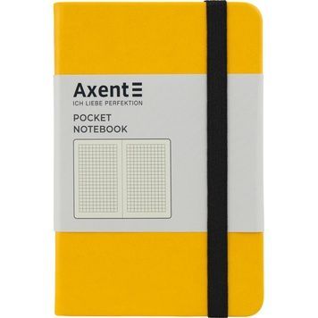 Книга записна Axent Partner 8301-08-A, A6-, 95x140 мм, 96 аркушів, клітинка, тверда обкладинка, жовта 8301-08-A фото