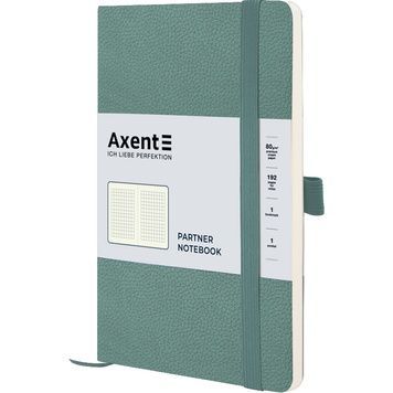 Книга записна Axent Partner Soft Skin 8616-48-A, A5-, 125x195 мм, 96 аркушів, клітинка, гнучка обкладинка, сіро-лазурна 8616-48-A фото