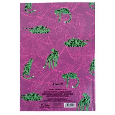 Книга записна Axent Leopard 8422-555-A, А4, 96 аркушів, клітинка, рожева 8422-555-A фото