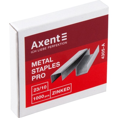 Скоби для степлерів Axent Pro 4305-A, №23/10, 1000 штук 4305-A фото