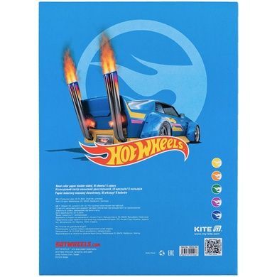 Папір кольоровий неоновий Kite Hot Wheels HW24-252, A4 HW24-252 фото