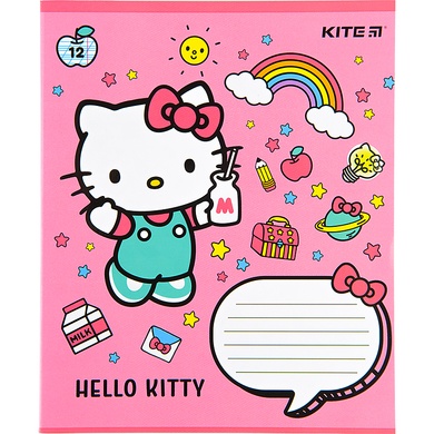 Тетрадь школьная Kite Hello Kitty HK22-235, 12 листов, в косую линию HK22-235 фото