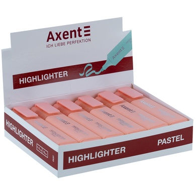 Маркер Axent Highlighter 2537-24-A, 1-5 мм, клиноподібний, пастель рожевий 2537-24-A фото