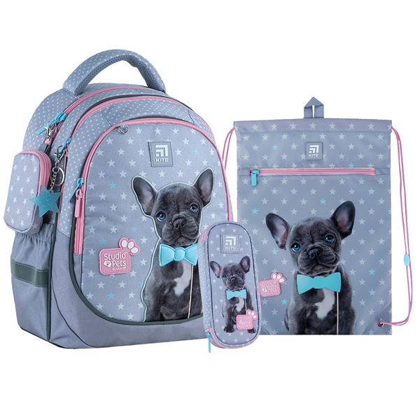 Шкільний набір Kite Studio Pets SET_SP24-700M (рюкзак, пенал, сумка) SET_SP24-700M фото
