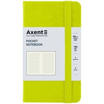 Книга записна Axent Partner 8301-60-A, 95x140 мм, 96 аркушів, клітинка, лимонна 8301-60-A фото
