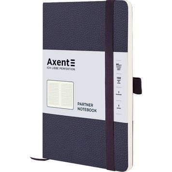 Книга записна Axent Partner Soft Skin 8616-02-A, A5-, 125x195 мм, 96 аркушів, клітинка, гнучка обкладинка, синя 8616-02-A фото