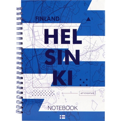 Блокнот на спирали Axent Flags Helsinki 8032-06-A, A5, 145x210 мм, 96 листов, клетка, твердая обложка 8032-06-A фото