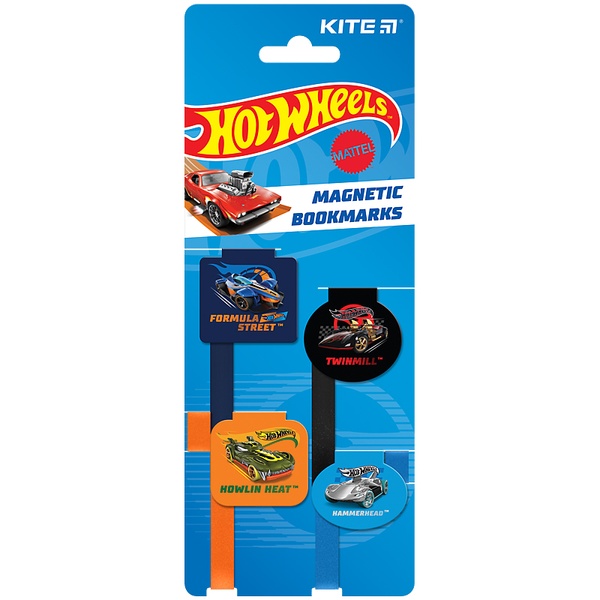 Набір магнітних закладок-лясе Kite Hot Wheels HW24-497 HW24-497 фото