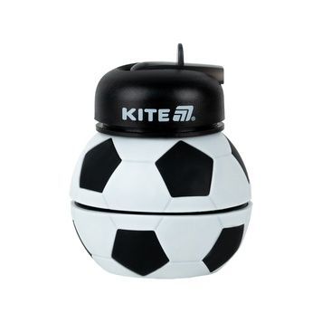Силіконова пляшка для води Kite K26-1272-1, 550 мл, чорно-біла K26-1272-1 фото