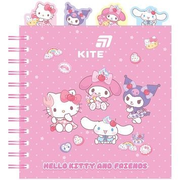 Блокнот з розділювачами на спіралі Hello Kitty HK26-278, 80 аркушів, клітинка, пластикова обкладинка HK26-278 фото