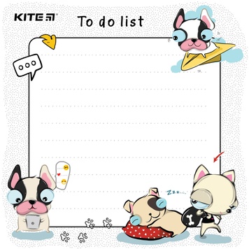 Планер настінний To do list Kite Funny dogs K22-472-3, А5 K22-472-3 фото