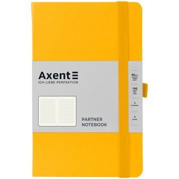 Книга записна Axent Partner 8201-08-A, A5-, 125x195 мм, 96 аркушів, клітинка, тверда обкладинка, жовта 8201-08-A фото