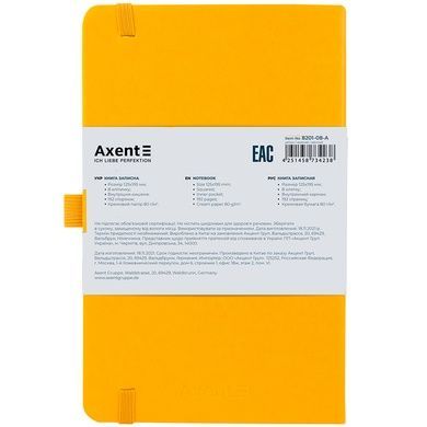 Книга записна Axent Partner 8201-08-A, A5-, 125x195 мм, 96 аркушів, клітинка, тверда обкладинка, жовта 8201-08-A фото