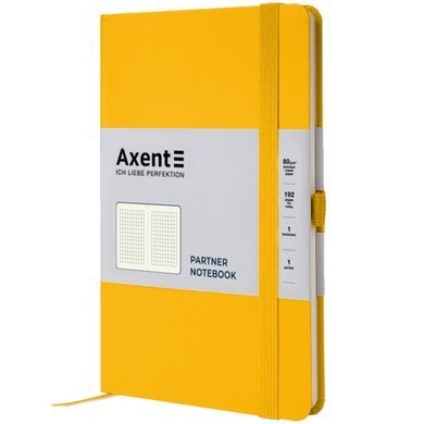 Книга записна Axent Partner 8201-08-A, A5-, 125x195 мм, 96 аркушів, клітинка, тверда обкладинка, жовта 8201-08-A фото