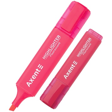 Маркер Axent Highlighter 2537-10-A, 1-5 мм, клиноподібний, рожевий 2537-10-A фото