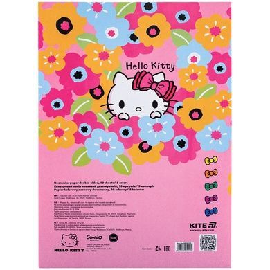 Папір кольоровий неоновий Kite Hello Kitty HK24-252-1, A4 HK24-252-1 фото