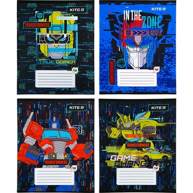 Зошит шкільний Kite Transformers TF22-235, 12 аркушів, коса лінія TF22-235 фото