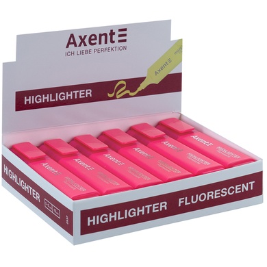 Маркер Axent Highlighter 2537-10-A, 1-5 мм, клиновидный, розовый 2537-10-A фото