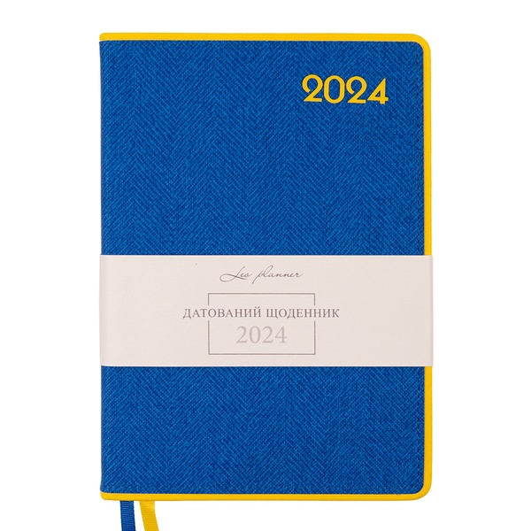 Щоденник А5 Leo Planner датований 2024 Patriot II жовто синій 368 стор 252447 фото