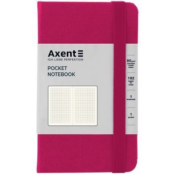 Книга записна Axent Partner 8301-50-A, 95*140 мм, 96 аркушів, клітинка, малинова 8301-50-A фото