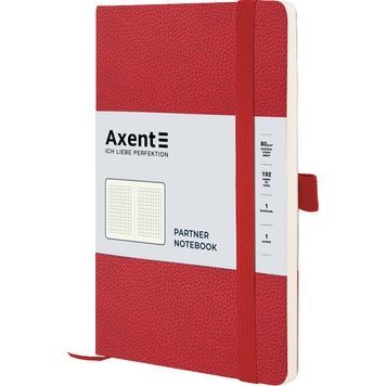 Книга записна Axent Partner Soft Skin 8616-06-A, A5-, 125x195 мм, 96 аркушів, клітинка, гнучка обкладинка, червона 8616-06-A фото