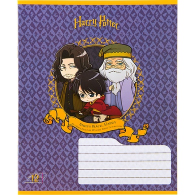 Зошит шкільний Kite Harry Potter HP22-235, 12 аркушів, коса лінія HP22-235 фото